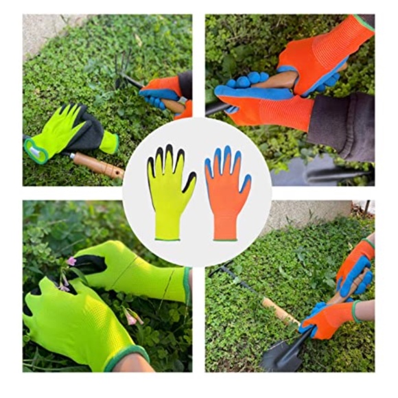 NEW Kids Gardening Gloves Size 6 (Age 11-13), Orange (3 Pair Set) - Picture 4 of 6